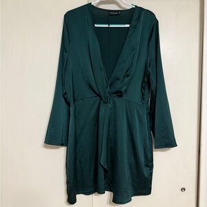 PrettyLittleThing Deep Green Mini Dress